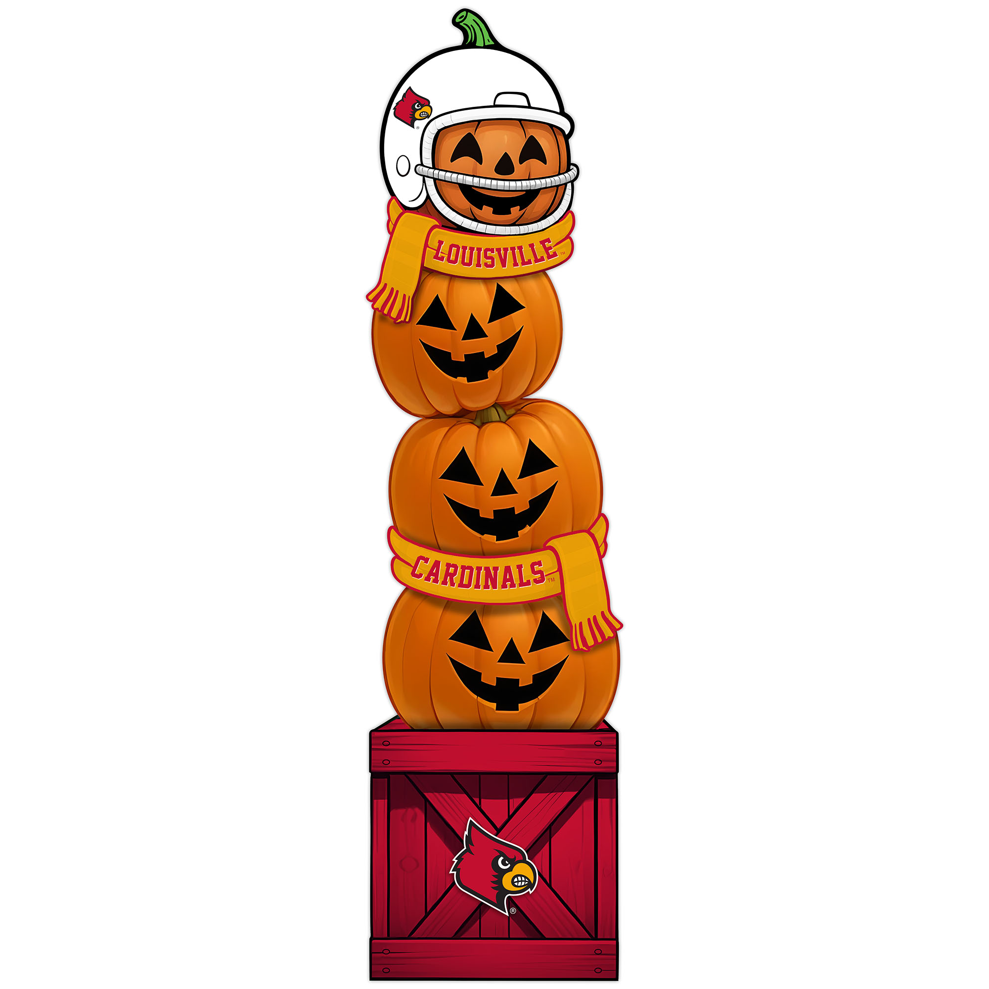 Louisville Cardinals 31" Stacked Pumpkin Leaner