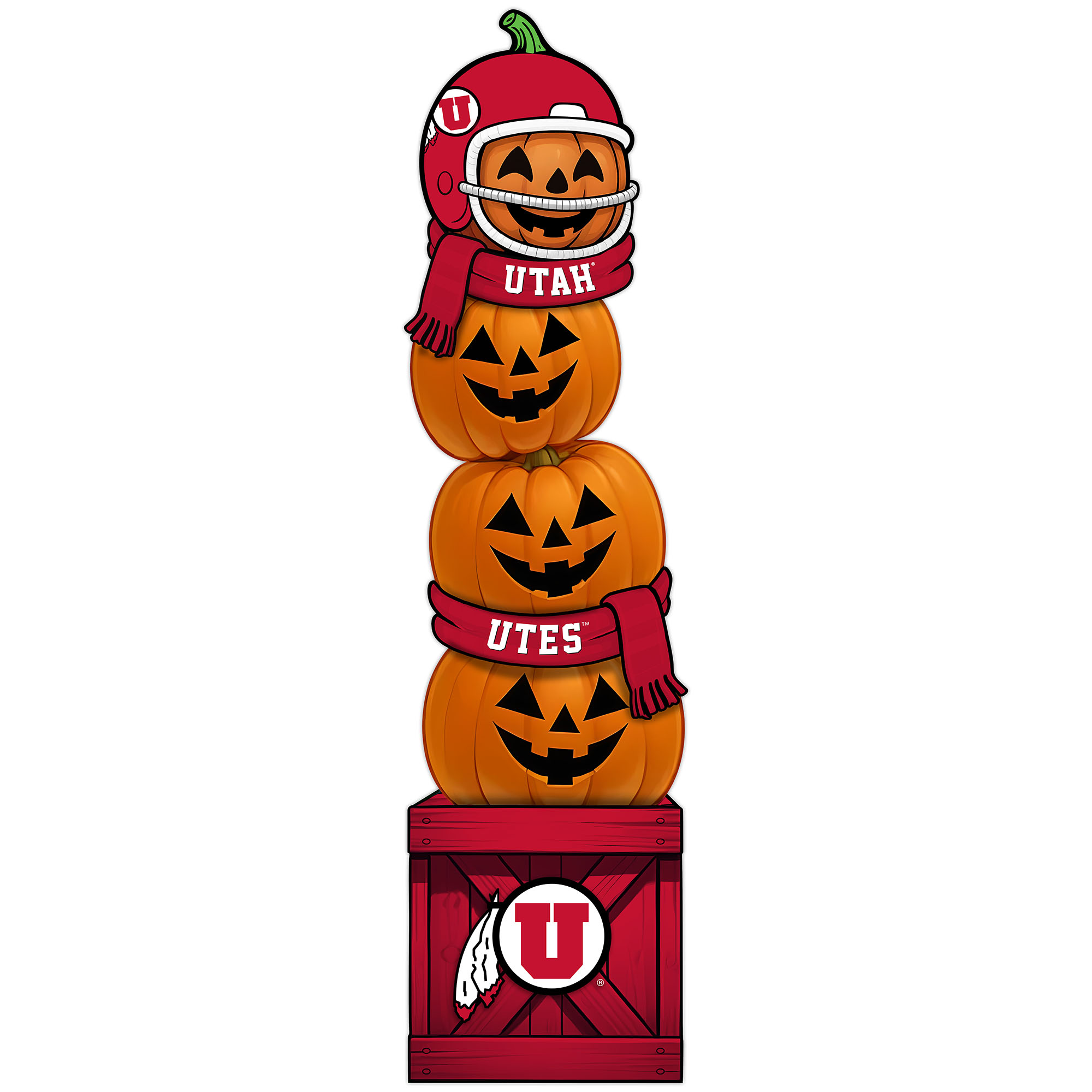 Utah Utes 31" Stacked Pumpkin Leaner