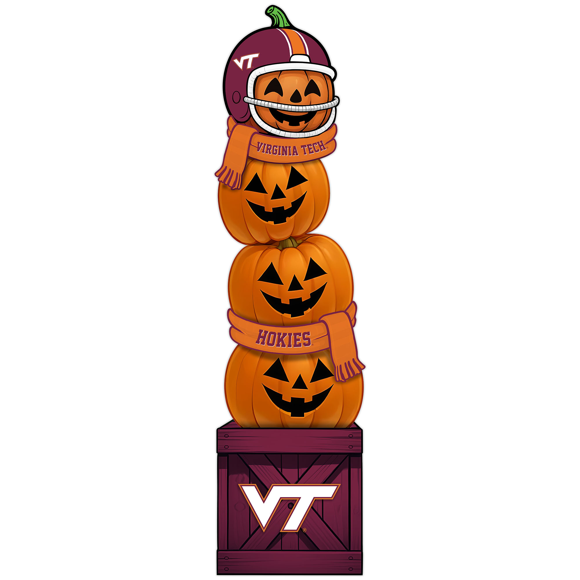 Virginia Tech Hokies 31" Stacked Pumpkin Leaner