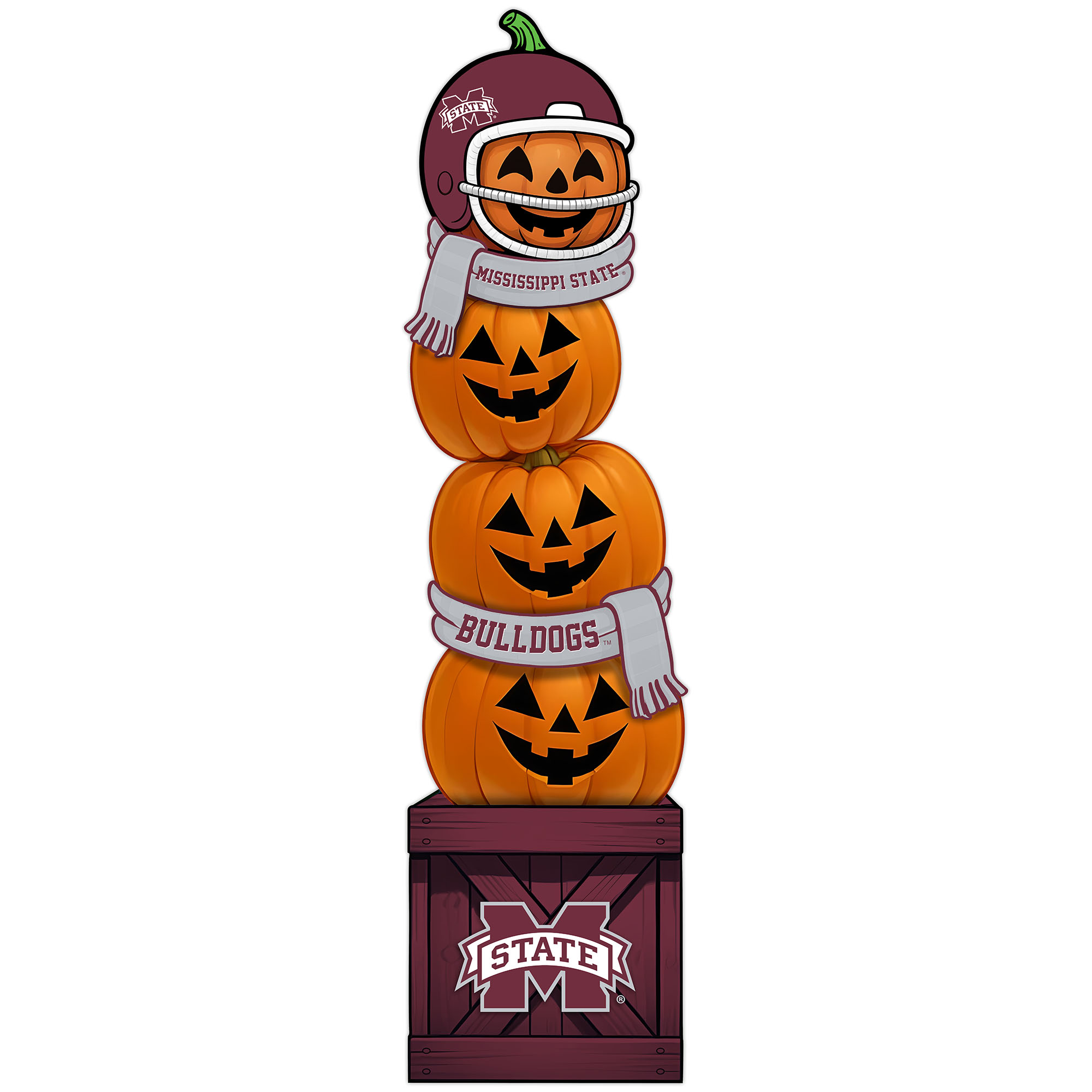 Mississippi State Bulldogs 31" Stacked Pumpkin Leaner