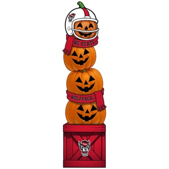 NC State Wolfpack 31" Stacked Pumpkin Leaner