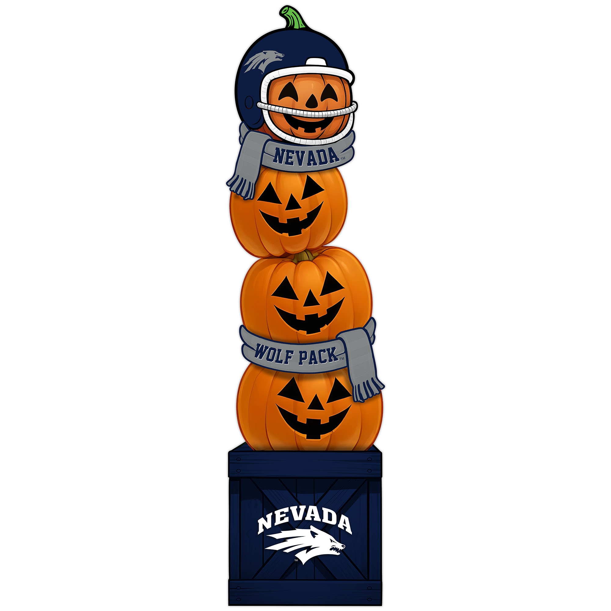 Nevada Wolf Pack 31" Stacked Pumpkin Leaner
