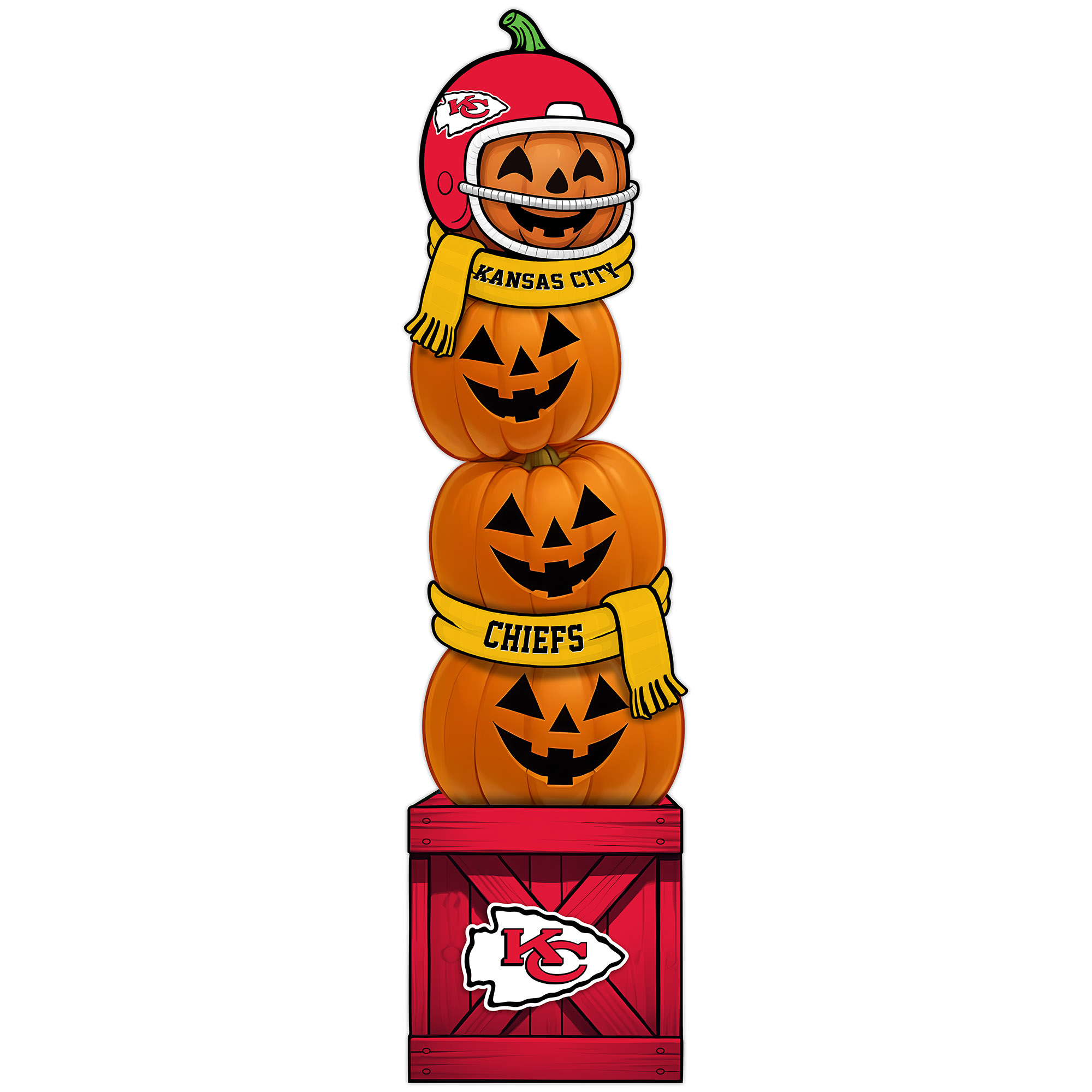 Kansas City Chiefs 31" Stacked Pumpkin Leaner