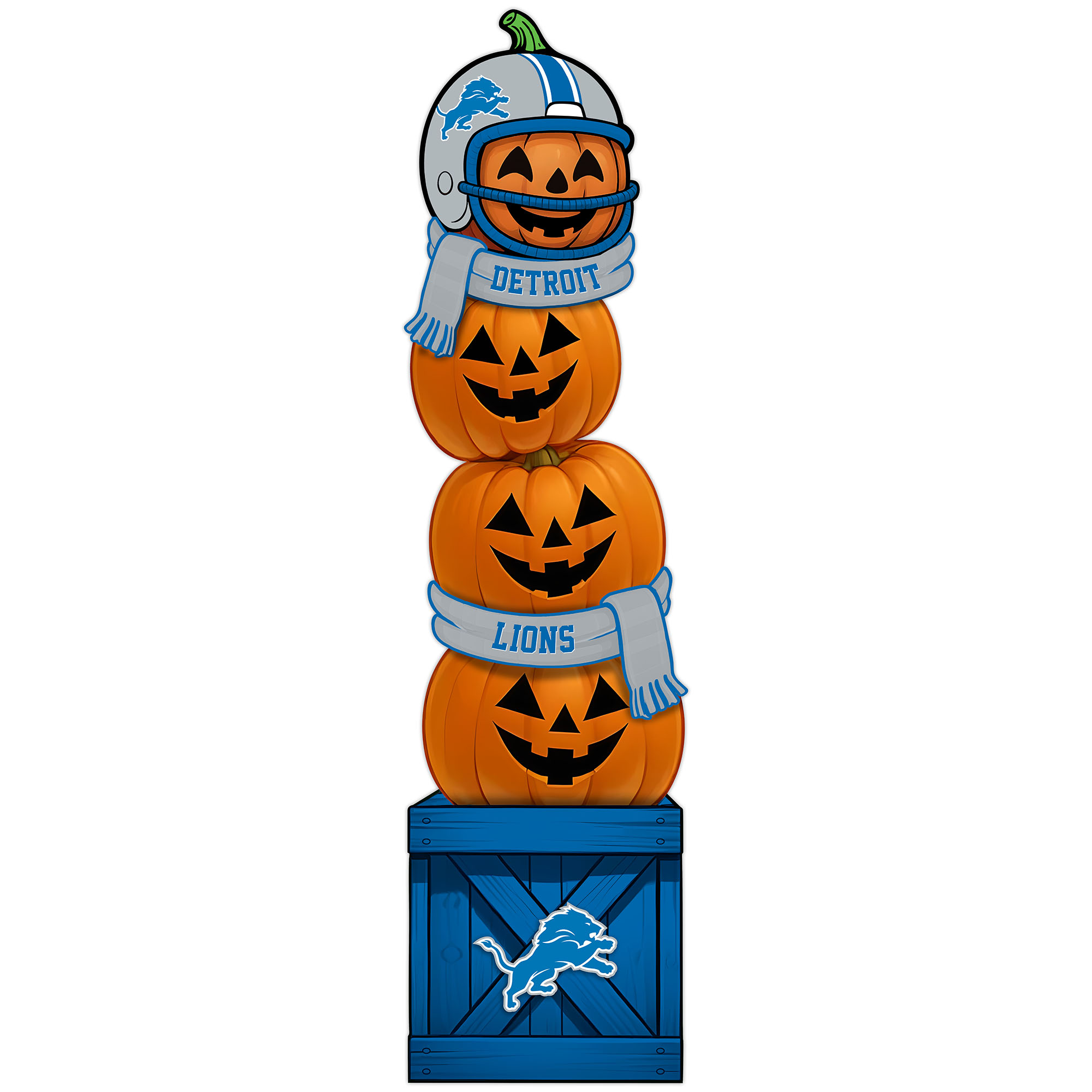 Detroit Lions 31" Stacked Pumpkin Leaner