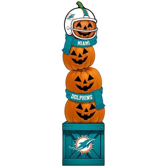 Miami Dolphins 31" Stacked Pumpkin Leaner