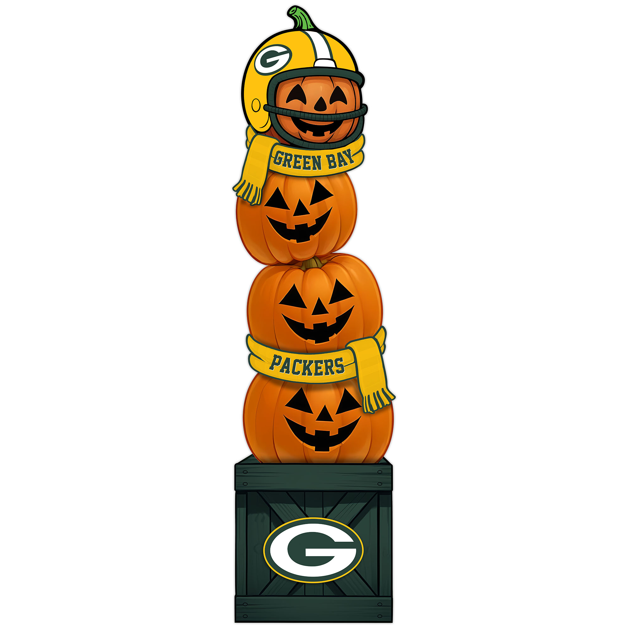 Green Bay Packers 31" Stacked Pumpkin Leaner