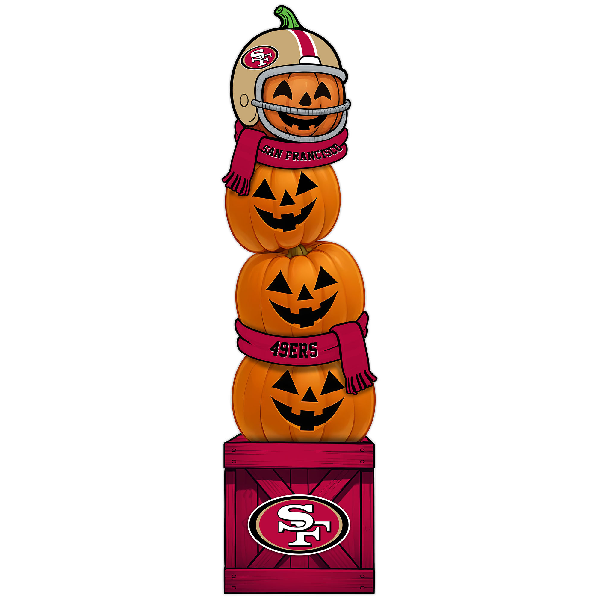 San Francisco 49ers 31" Stacked Pumpkin Leaner