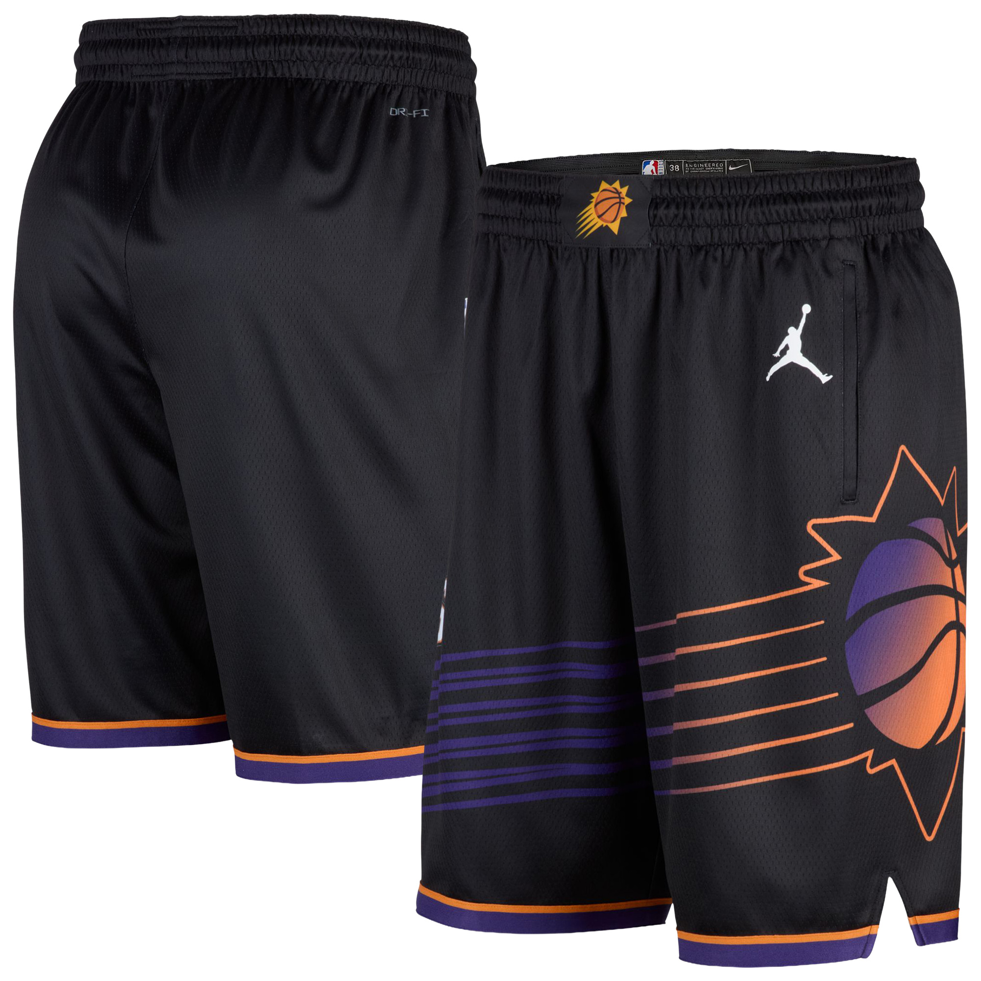 Men's Jordan Brand Black Phoenix Suns 2024/25 Swingman Shorts - Statement Edition