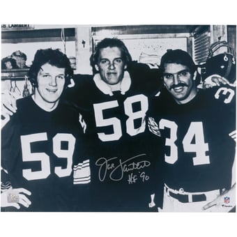 Jack Lambert Pittsburgh Steelers Autographed 16" x 20" Locker Room Photograph with "HOF 90" Inscription