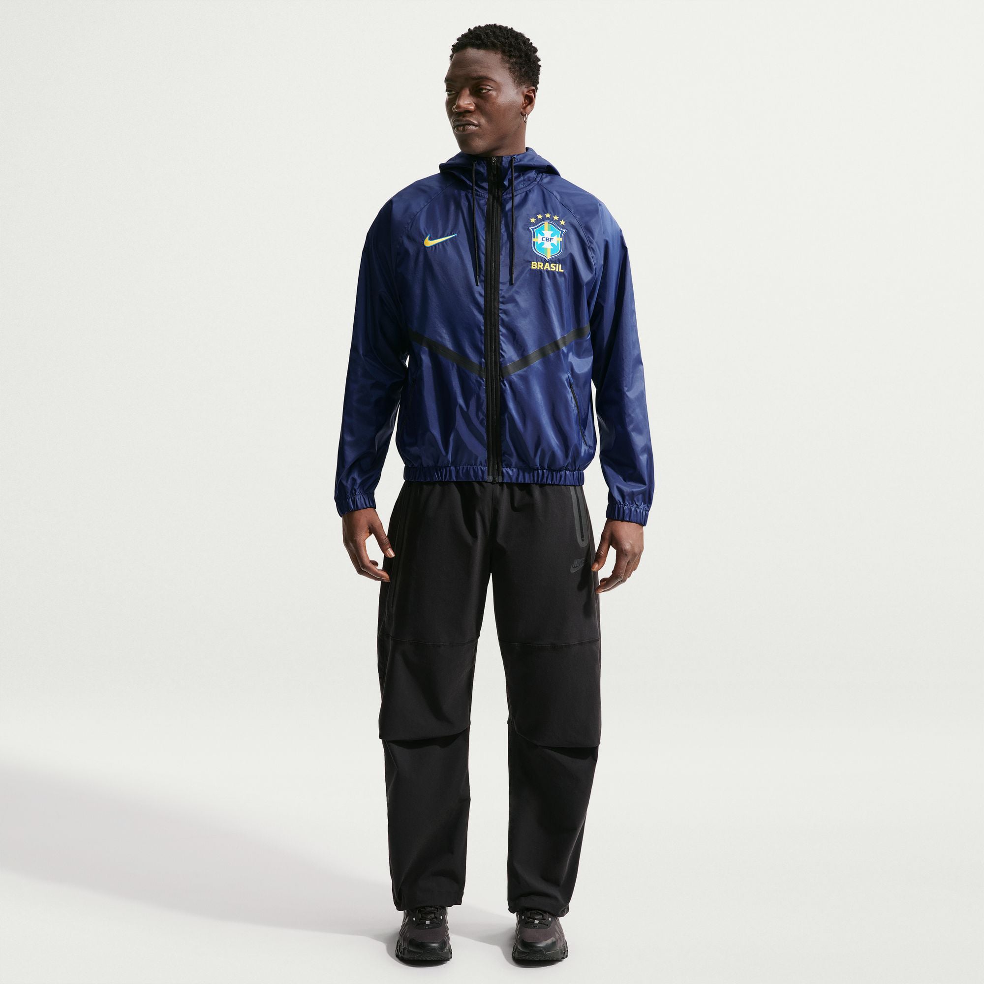 Men's Nike Blue Brazil National Team 2026 Anthem Dri-FIT Full-Zip Hooded Jacket