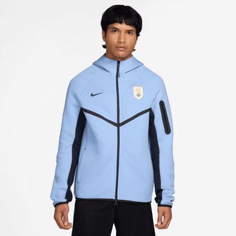 Men's Nike Light Blue Uruguay National Team 2026 Tech Fleece Windrunner Raglan Full-Zip Hoodie