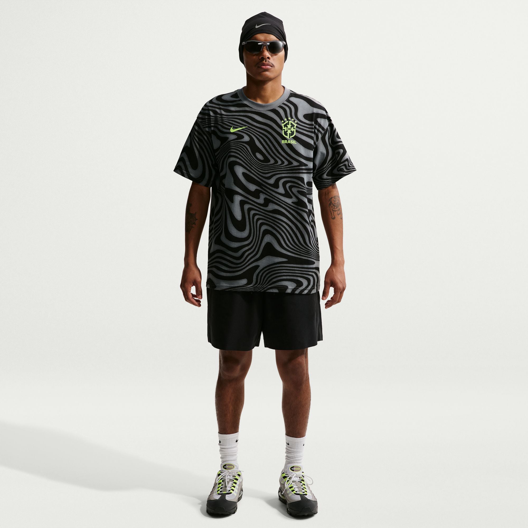Men's Nike Gray Brazil National Team Allover Print T-Shirt