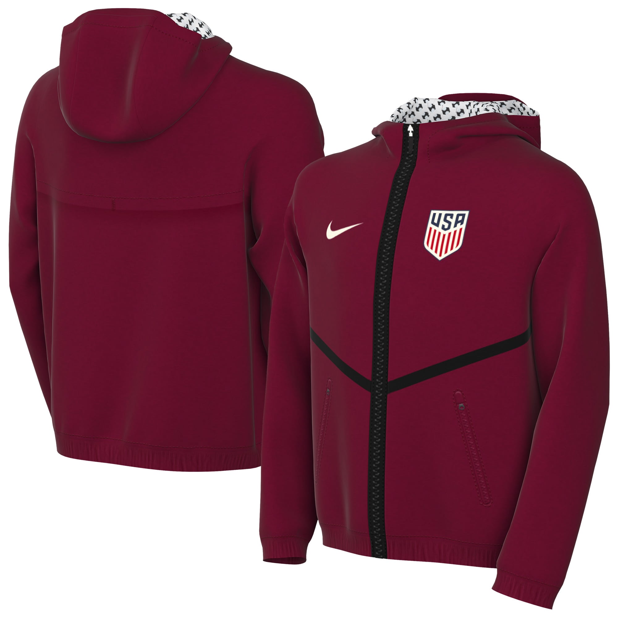 Youth Nike Red USMNT 2026 Anthem Full-Zip Hooded Jacket