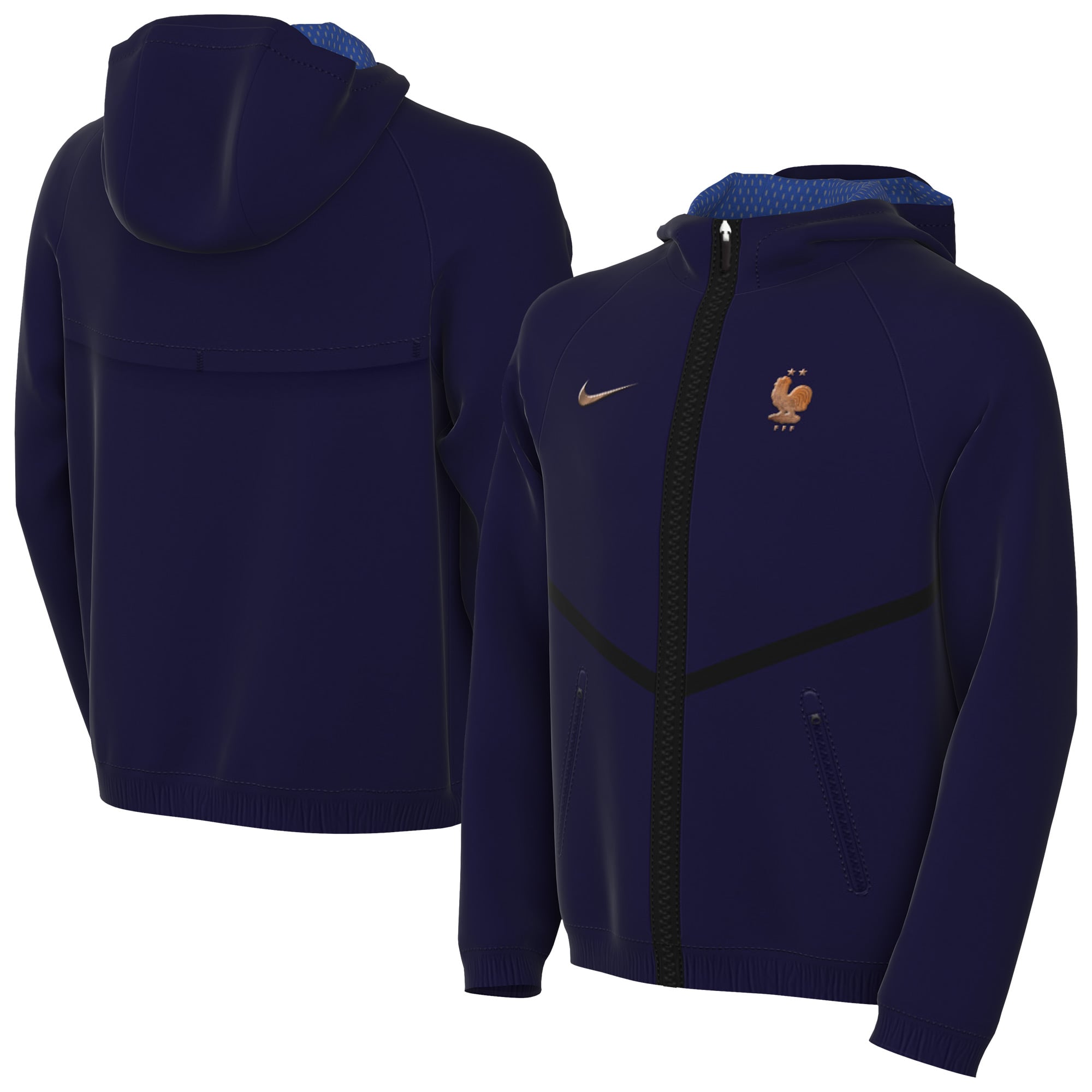 Youth Nike Blue France National Team 2026 Anthem Full-Zip Hooded Jacket