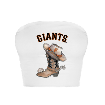 Women's Tiny Turnip  White San Francisco Giants Cowboy Boot Crop Tube Top