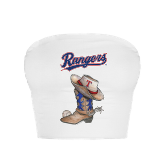 Women's Tiny Turnip  White Texas Rangers Cowboy Boot Crop Tube Top