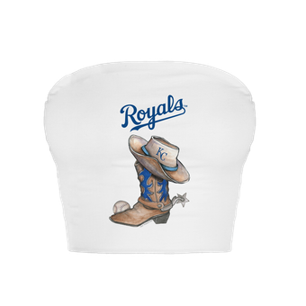 Women's Tiny Turnip  White Kansas City Royals Cowboy Boot Crop Tube Top