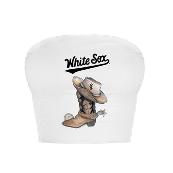 Women's Tiny Turnip  White Chicago White Sox Cowboy Boot Crop Tube Top