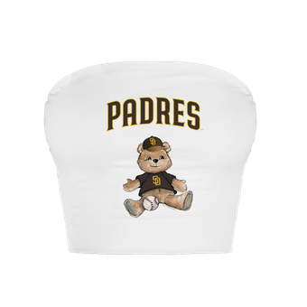 Women's Tiny Turnip  White San Diego Padres Teddy Bear Crop Tube Top