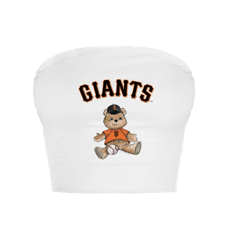 Women's Tiny Turnip  White San Francisco Giants Teddy Bear Crop Tube Top
