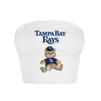 Women's Tiny Turnip  White Tampa Bay Rays Teddy Bear Crop Tube Top