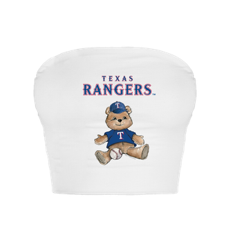 Women's Tiny Turnip  White Texas Rangers Teddy Bear Crop Tube Top