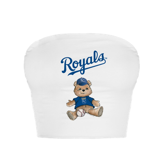Women's Tiny Turnip  White Kansas City Royals Teddy Bear Crop Tube Top