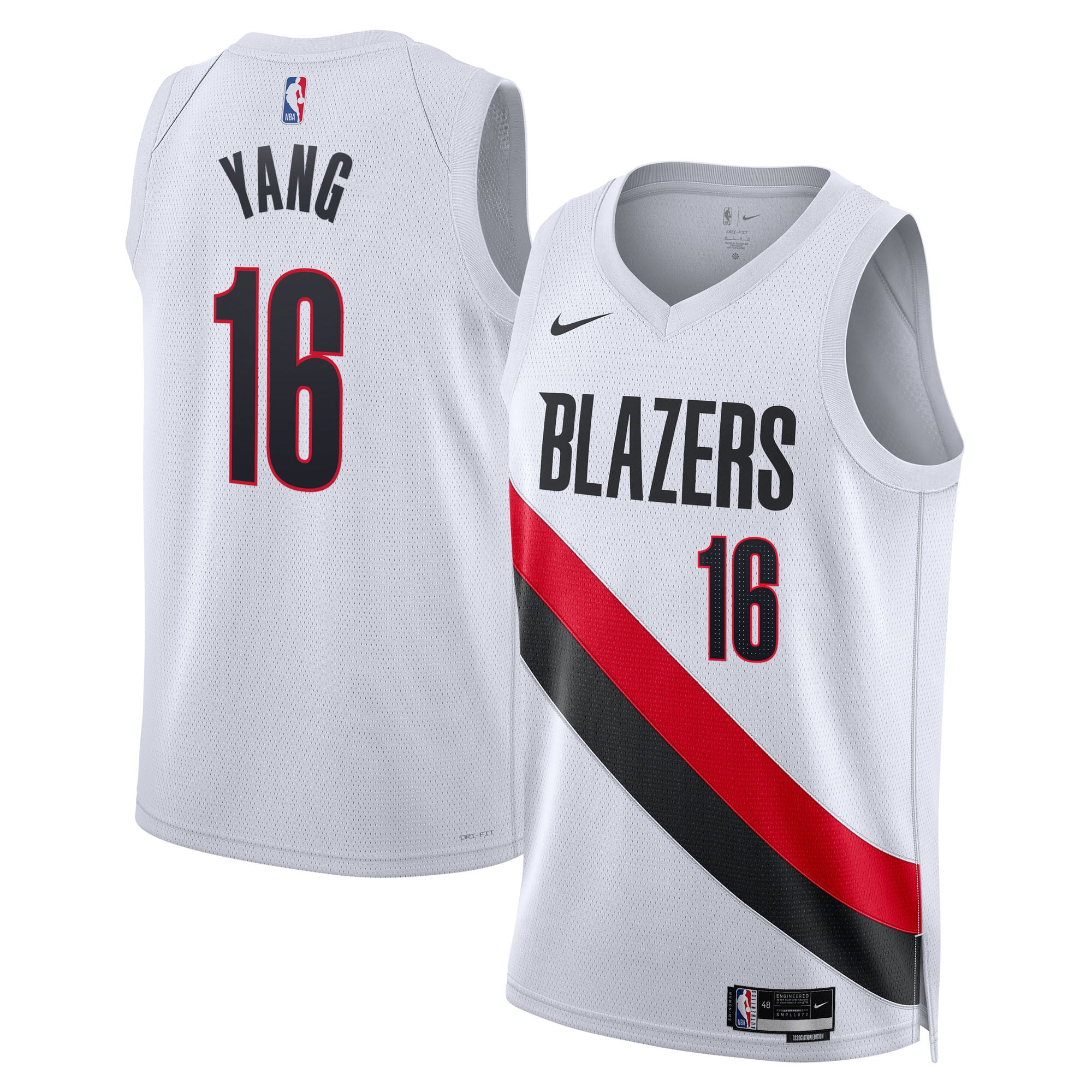 Unisex Nike Yang Hansen White Portland Trail Blazers Swingman Jersey - Association Edition