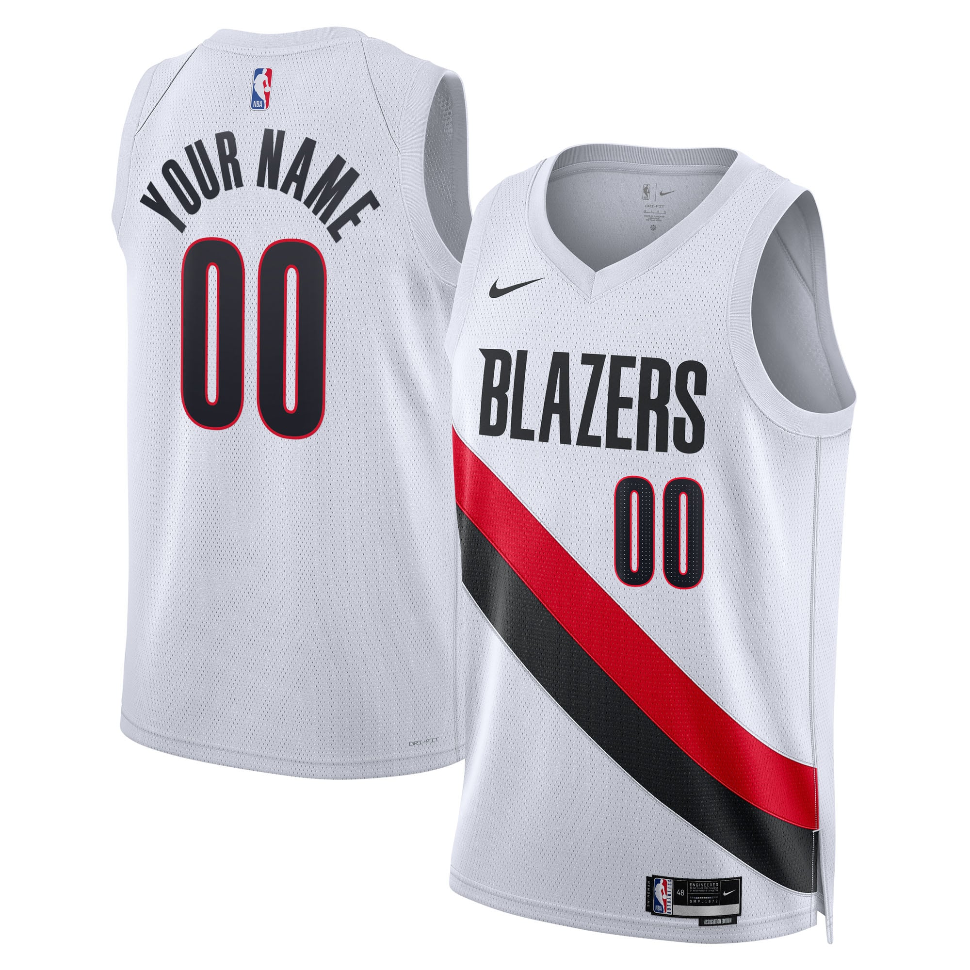 Unisex Nike White Portland Trail Blazers Swingman Custom Jersey - Association Edition