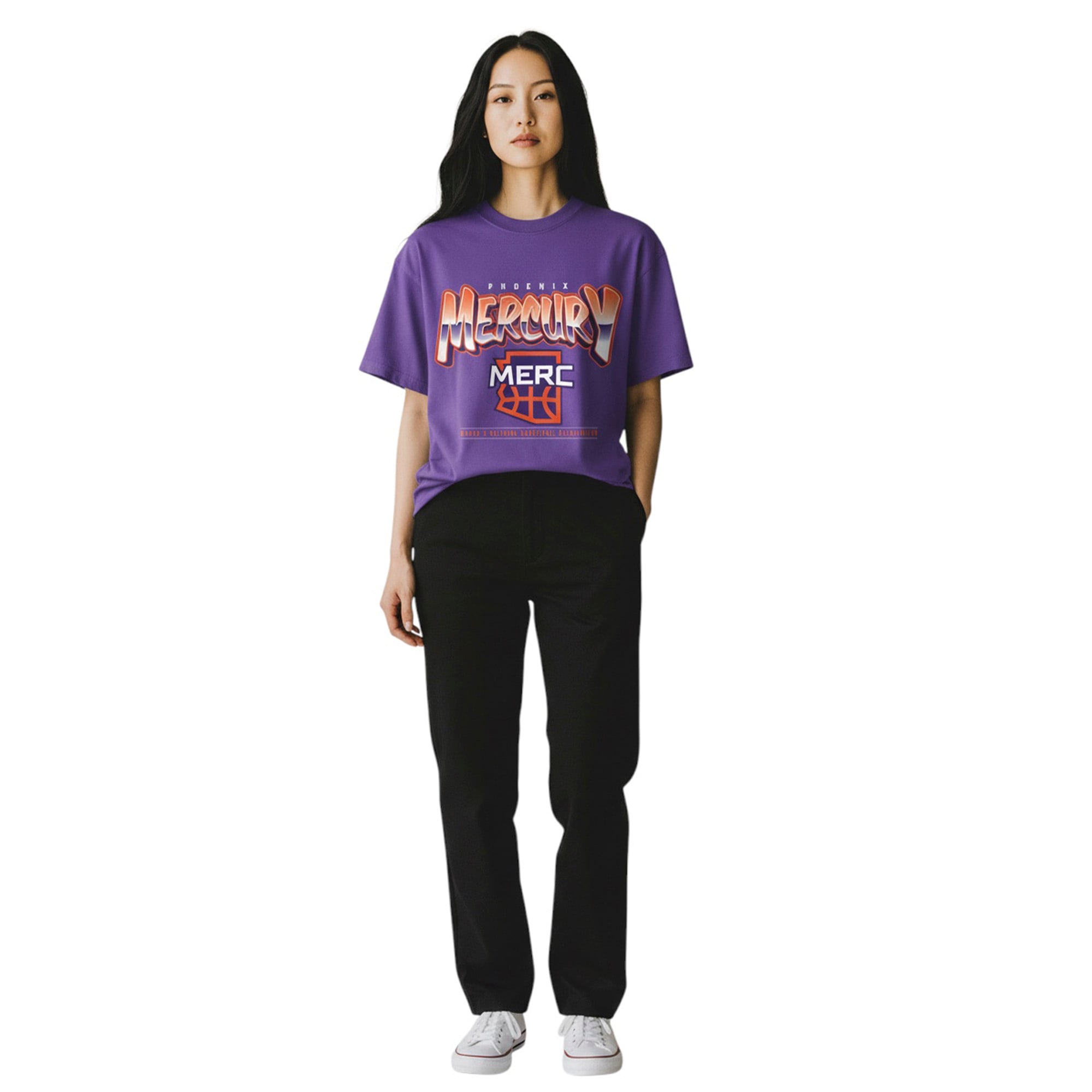 Women's The Wild Collective Purple Phoenix Mercury Drop Shoulder T-Shirt