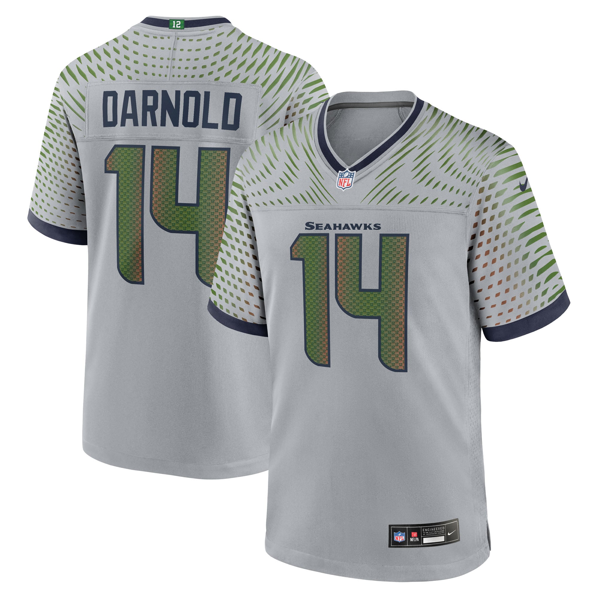 Seattle Seahawks Nike Game Rivalry Jersey - Grey - Sam Darnold - Mens