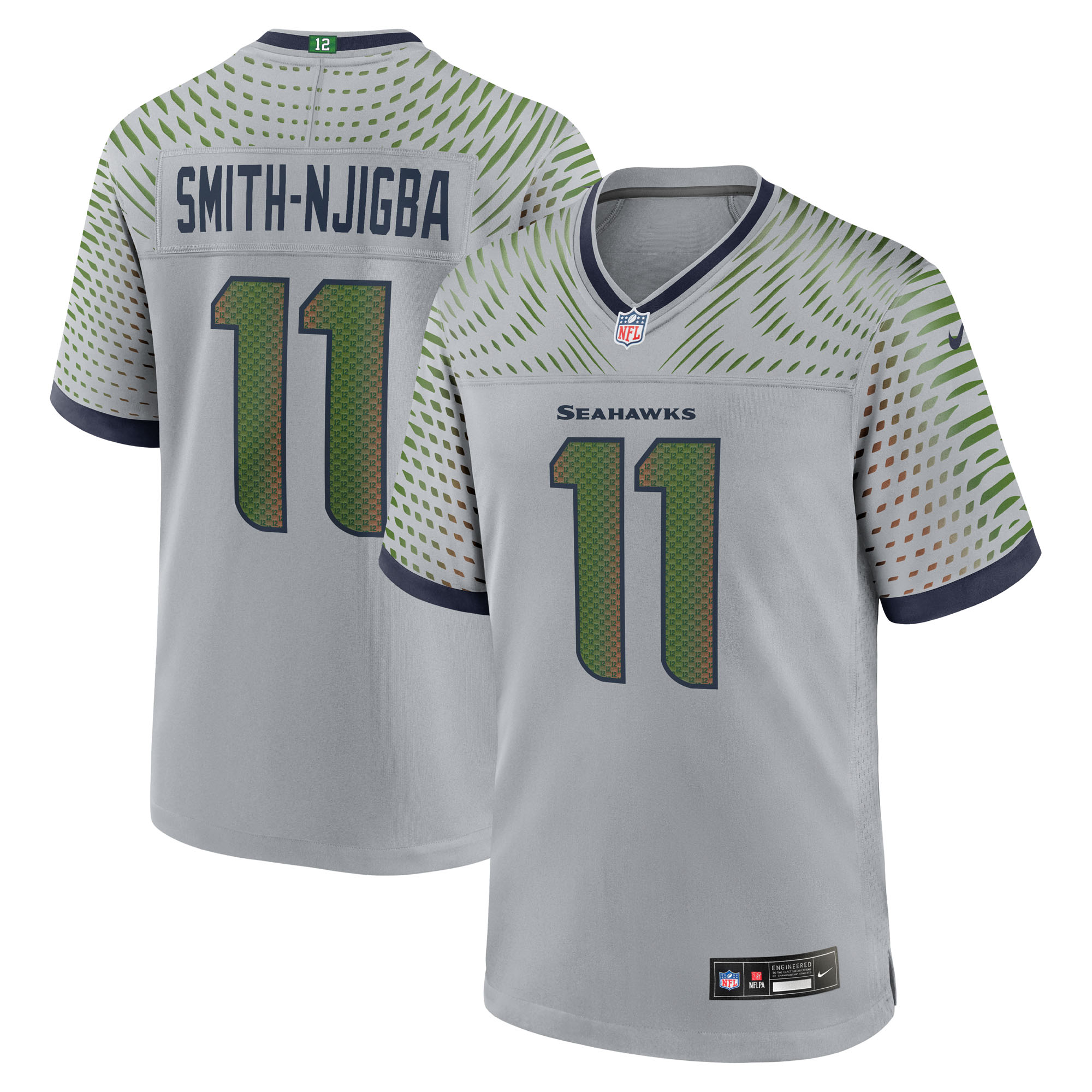 Seattle Seahawks Nike Game Rivalry Jersey - Grey - Jaxon Smith-Njigba - Mens