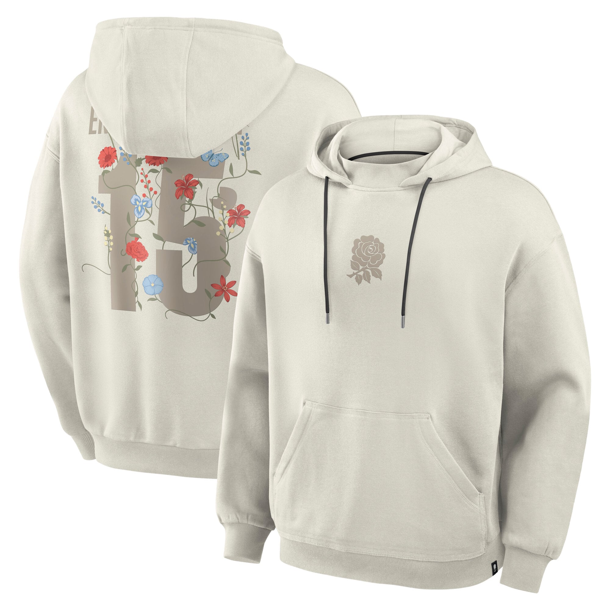 Felpa con cappuccio England Rugby Street - Crema - Unisex