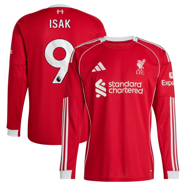 Maillot Liverpool adidas Domicile 25/26 - Manches longues avec flocage Isak 9