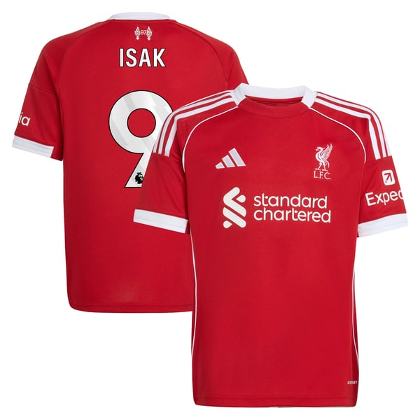 Maillot Liverpool adidas Domicile 25/26 - Enfant avec flocage Isak 9