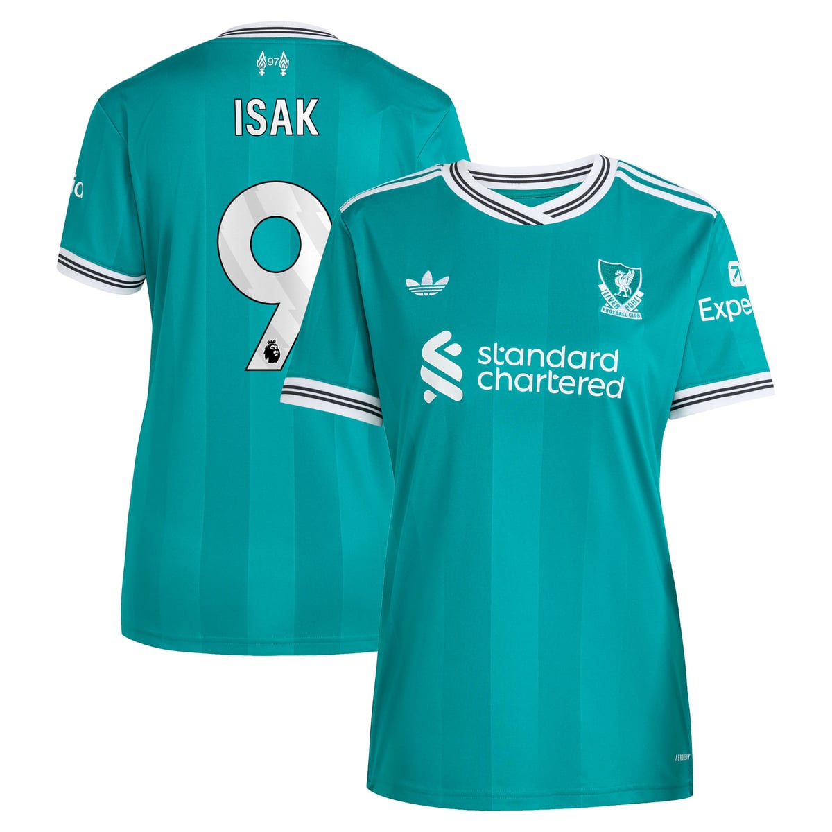 Maillot adidas Liverpool Troisième 25/26 - Femme avec flocage Isak 9