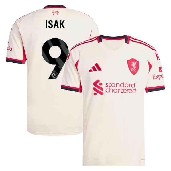 Maillot adidas Liverpool Extérieur 25/26 avec flocage Isak 9
