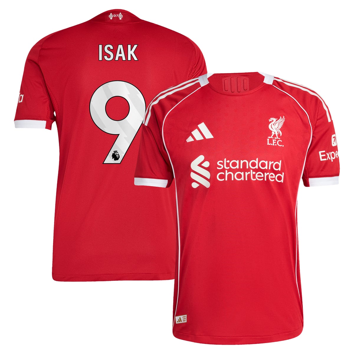 Maillot Authentique Liverpool adidas Domicile 25/26 avec flocage Isak 9
