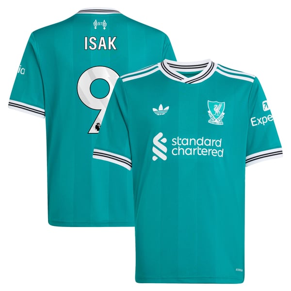 Maillot adidas Liverpool Troisième 25/26 - Enfant avec flocage Isak 9