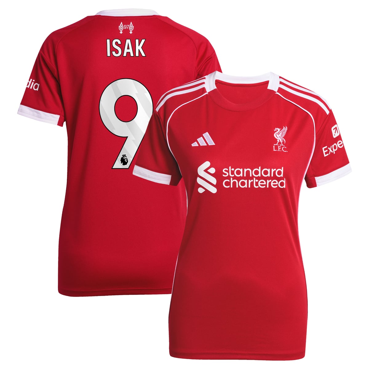 Maillot Liverpool adidas Domicile 25/26 - Femmes avec flocage Isak 9