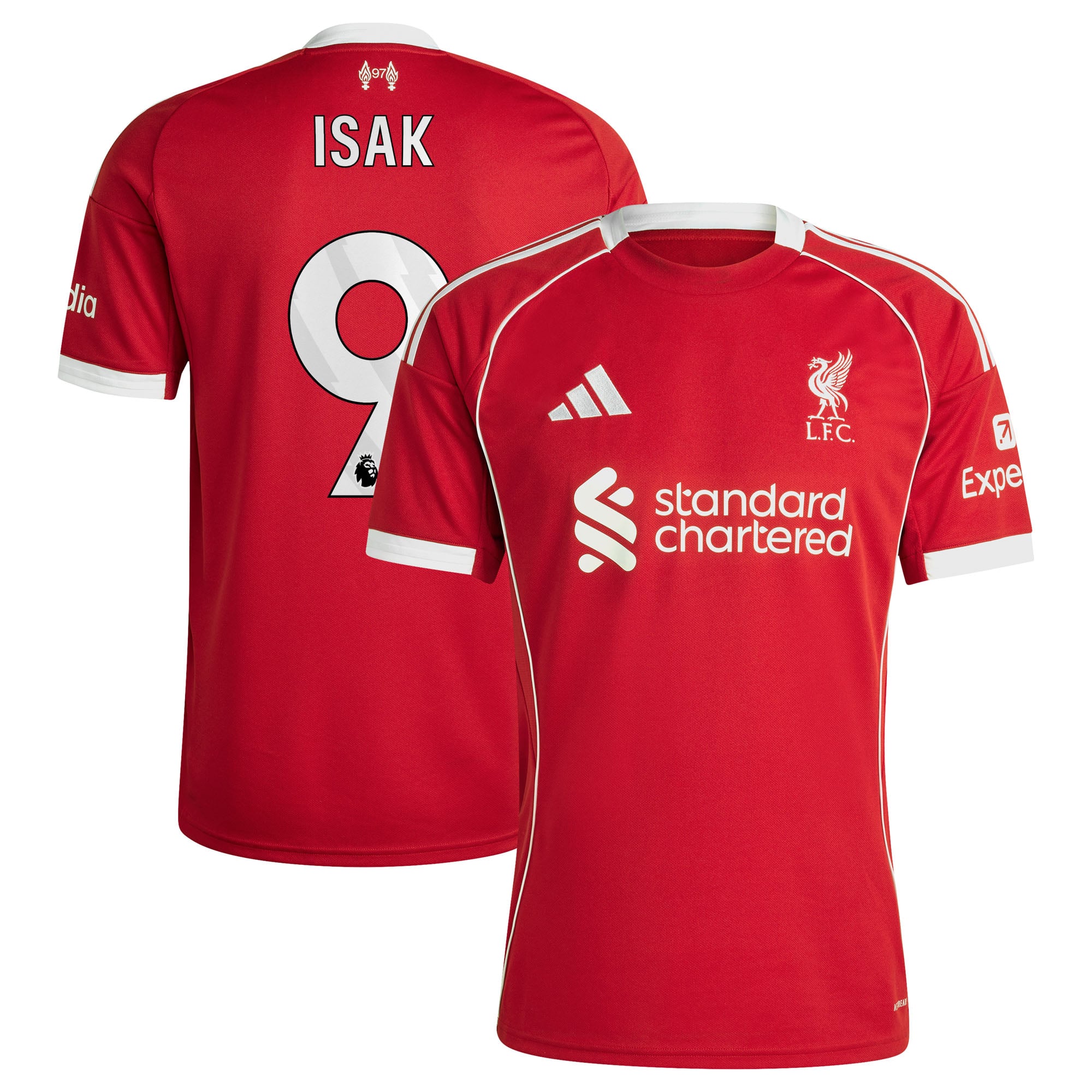 Maillot Liverpool adidas Domicile 25/26 avec flocage Isak 9