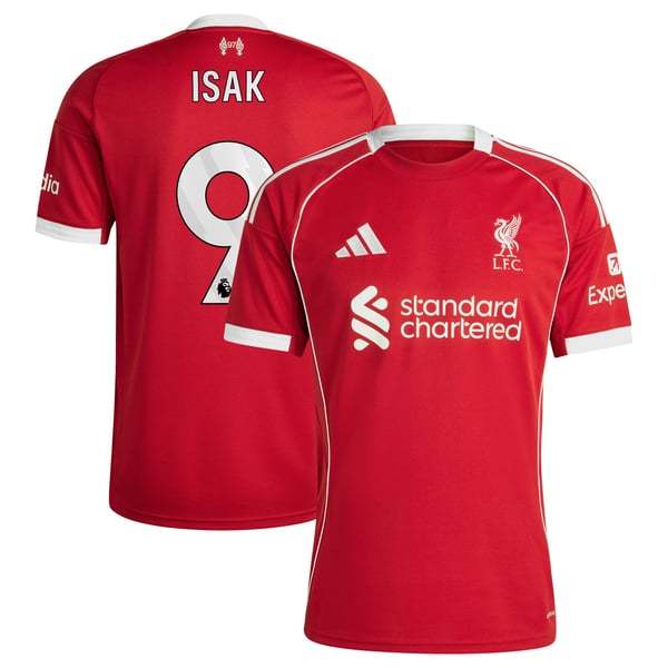 Maillot Liverpool adidas Domicile 25/26 avec flocage Isak 9