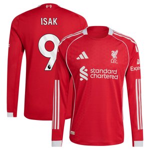 Maillot Authentique Liverpool adidas Domicile 25/26 - Manches longues avec flocage Isak 9, vue 2