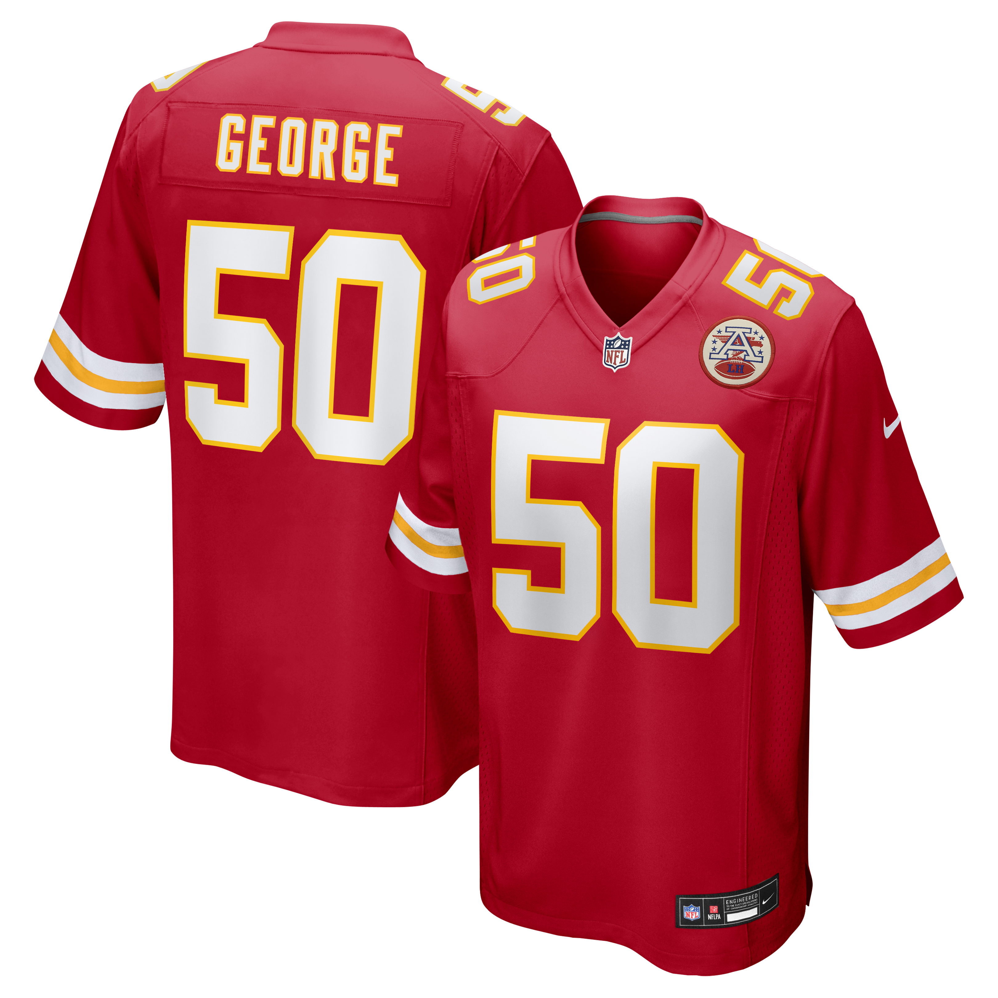 Men's Nike Brandon George Red Kansas City Chiefs Team Game Jersey