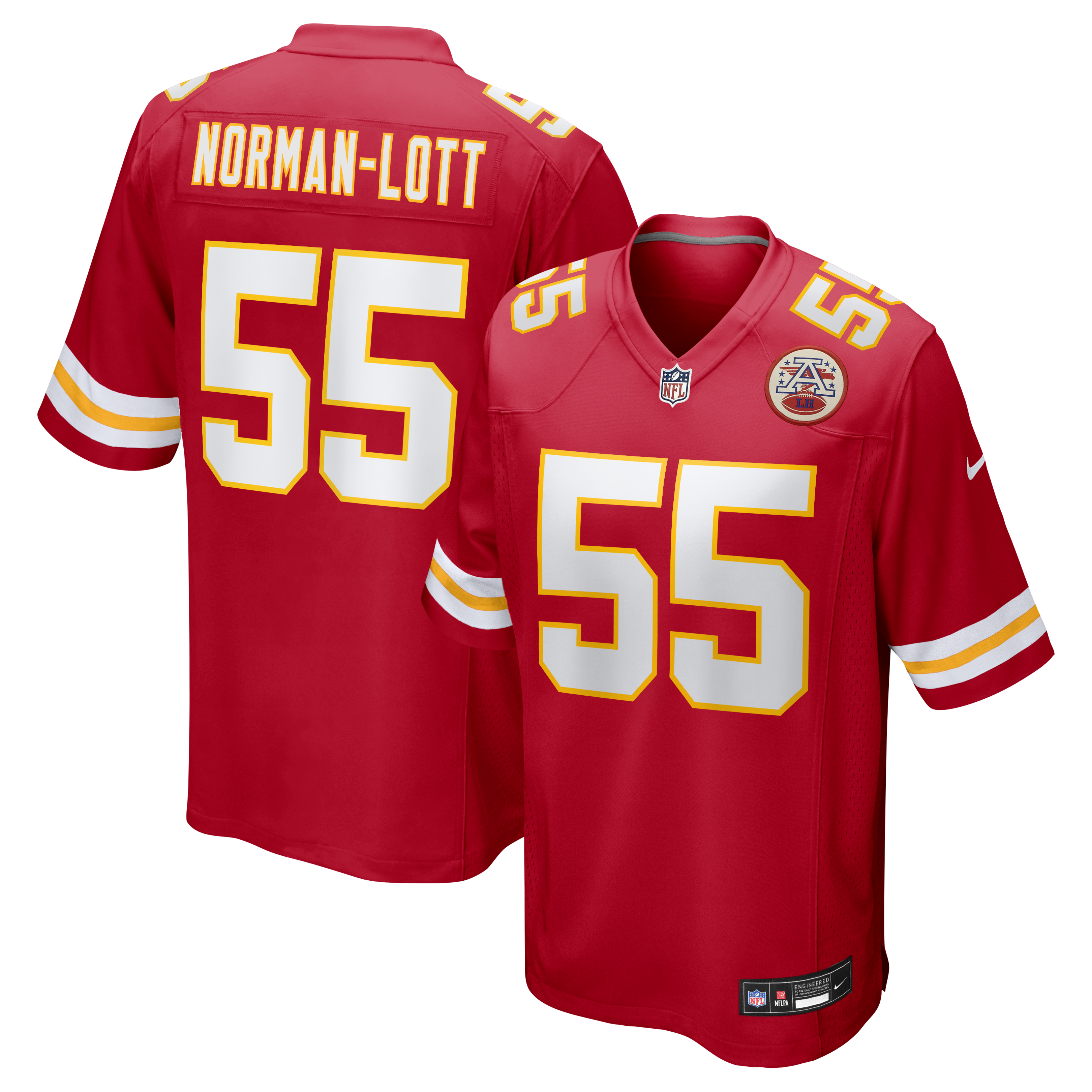 Men's Nike Omarr Norman-Lott  Red Kansas City Chiefs Team Game Jersey