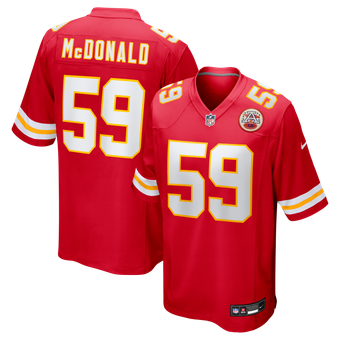 Men's Nike Cooper McDonald  Red Kansas City Chiefs Team Game Jersey