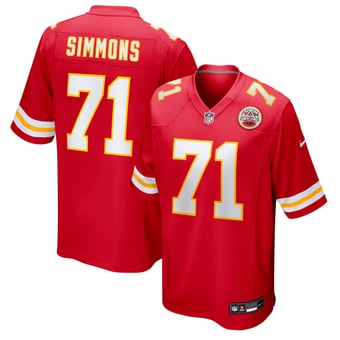 Men's Nike Josh Simmons  Red Kansas City Chiefs Team Game Jersey