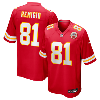 Men's Nike Nikko Remigio  Red Kansas City Chiefs Team Game Jersey