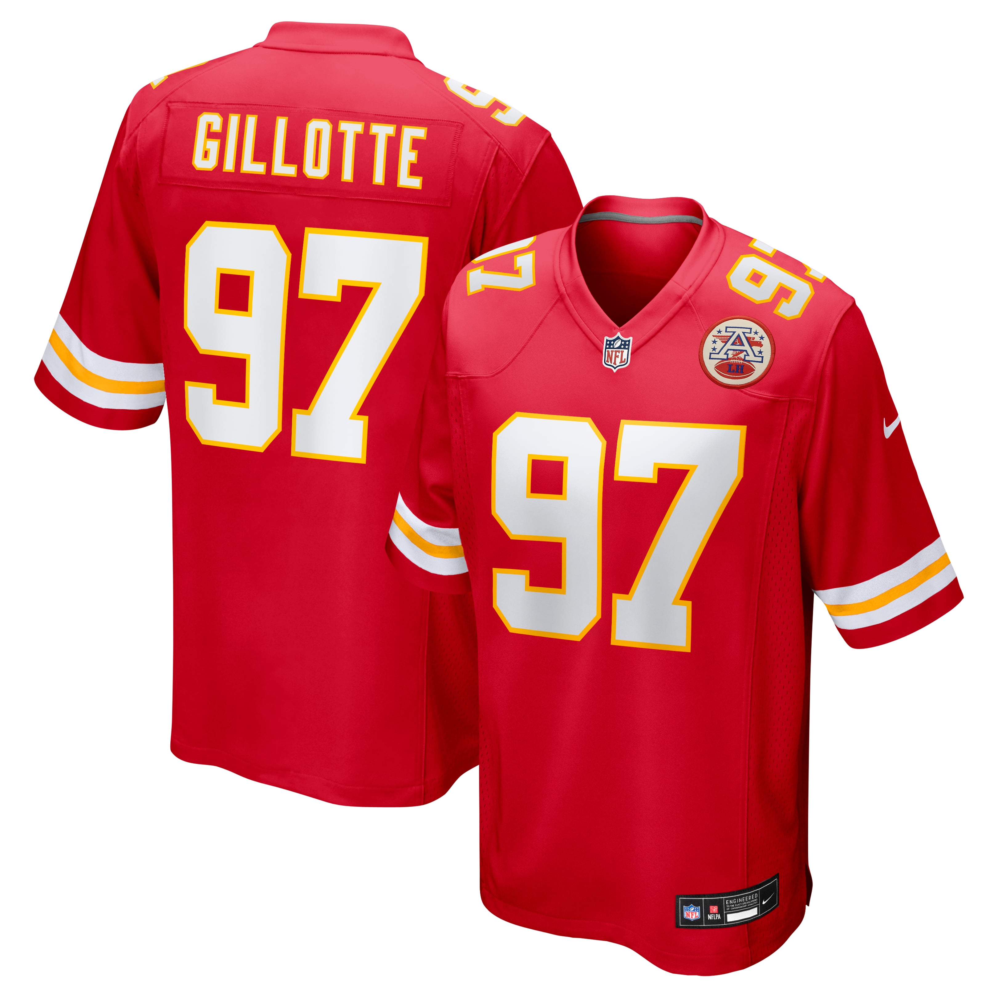 Men's Nike Ashton Gillotte  Red Kansas City Chiefs Team Game Jersey