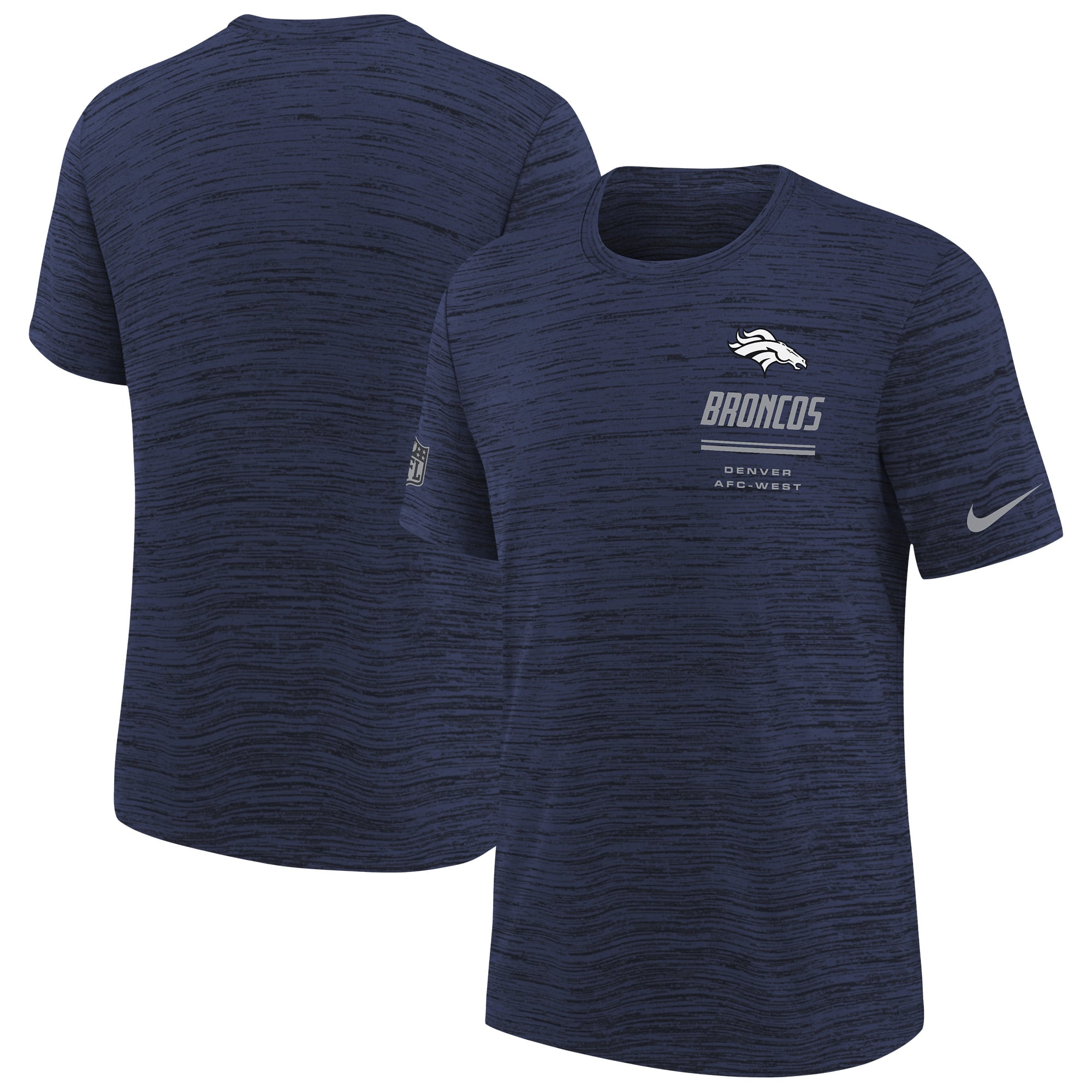 Youth Nike  Navy Denver Broncos Sideline Velocity Dri-FIT T-Shirt